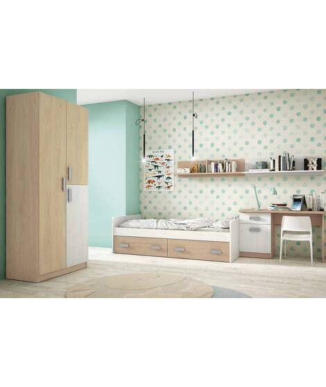 DORMITORIO JUVENIL COMPLETO MOD.DONALD+ AMB.19