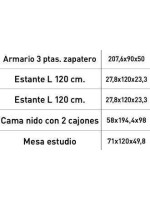 DORMITORIO JUVENIL COMPLETO MOD.DONALD+ AMB.19