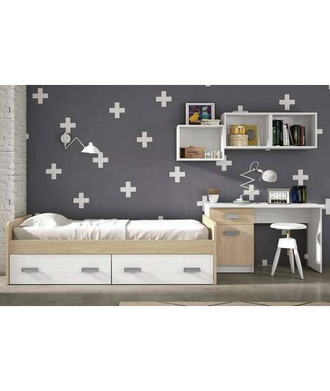 DORMITORIO JUVENIL COMPLETO MOD.DONALD+ AMB.20