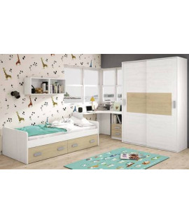DORMITORIO JUVENIL COMPLETO MOD.DONALD+ AMB.23