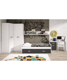 DORMITORIO JUVENIL COMPLETO MOD.DONALD+ AMB.10