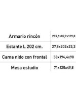 DORMITORIO JUVENIL COMPLETO MOD.DONALD+ AMB.10