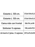 DORMITORIO JUVENIL COMPLETO MOD.DONALD+ AMB.11