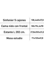 DORMITORIO JUVENIL COMPLETO MOD.DONALD+ AMB.12
