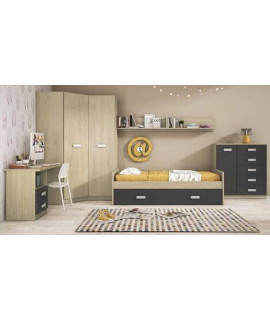 DORMITORIO JUVENIL COMPLETO MOD.DONALD+ AMB.13