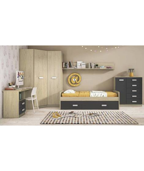 DORMITORIO JUVENIL COMPLETO MOD.DONALD+ AMB.13