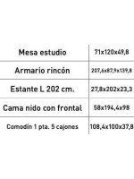 DORMITORIO JUVENIL COMPLETO MOD.DONALD+ AMB.13