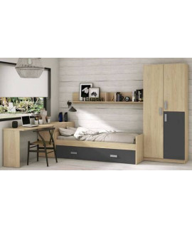 DORMITORIO JUVENIL COMPLETO MOD.DONALD+ AMB.16