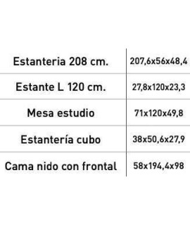 DORMITORIO JUVENIL COMPLETO MOD.DONALD+ AMB.17