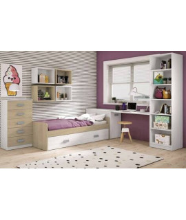 DORMITORIO JUVENIL COMPLETO MOD.DONALD+ AMB.18