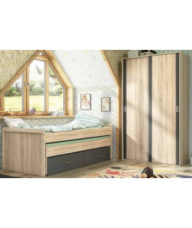 DORMITORIO JUVENIL CON ARMARIO MOD.LARA AMBIENTE 07