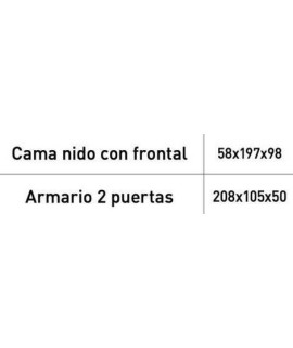 DORMITORIO JUVENIL CON ARMARIO MOD.LARA AMBIENTE 01