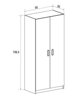 ARMARIO 2P.  MOD.CHAMPION CAMBRIA-BLANCO