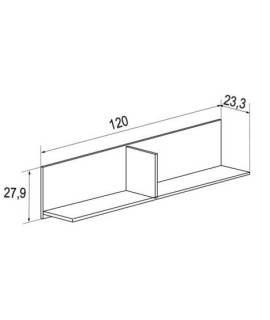 ESTANTE L 120 CM. CHAMPION CAMBRIA-BLANCO