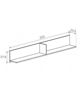 ESTANTE L 202 CM. MOD.CHAMPION CAMBRIA-BLANCO