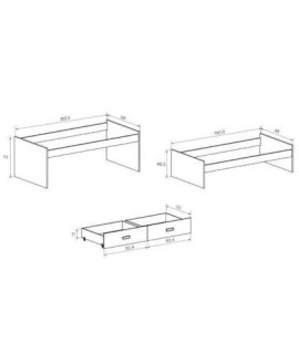 CAMA COMP+C.NIDO RU.CON CAJONERA MOD.CHAMPION CAMBRIA-BLANCO