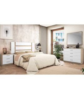 DORMITORIO MATRIMONIO MOD.MONIKA AMBIENTE 04-CCOLOR CAMBRIA - BLANCO