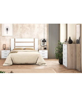 DORMITORIO MATRIMONIO MOD.MONIKA AMBIENTE 03-CCOLOR CAMBRIA - BLANCO