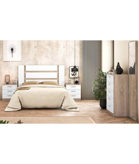DORMITORIO MATRIMONIO MOD.MONIKA AMBIENTE 03-CCOLOR CAMBRIA - BLANCO