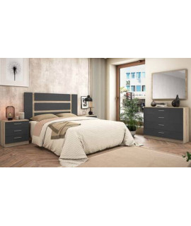 DORMITORIO MATRIMONIO MOD.MONIKA AMBIENTE 04-BCOLOR CAMBRIA - GRAFITO