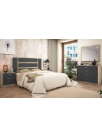 DORMITORIO MATRIMONIO MOD.MONIKA AMBIENTE 04-BCOLOR CAMBRIA - GRAFITO