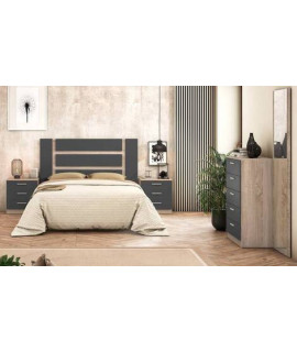 DORMITORIO MATRIMONIO MOD.MONIKA AMBIENTE 03-BCOLOR CAMBRIA GRAFITO