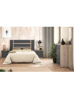 DORMITORIO MATRIMONIO MOD.MONIKA AMBIENTE 03-BCOLOR CAMBRIA GRAFITO