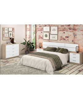DORMITORIO MATRIMONIO MOD.MONIKA AMBIENTE 02-BCOLOR CAMBRIA - BLANCO
