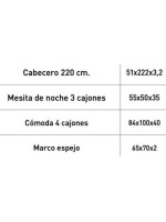 DORMITORIO MATRIMONIO MOD.MONIKA AMBIENTE 02-BCOLOR CAMBRIA - BLANCO