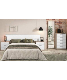DORMITORIO MATRIMONIO MOD.MONIKA AMBIENTE 01-ACOLOR CAMBRIA - BLANCO