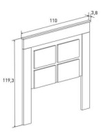 CABECERO CON PATAS 110 CM. MOD.CHELLEN CAMBRIA-BLANCO