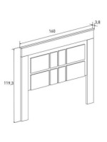 CABECERO CON PATAS 160 CM. MOD.CHELLEN CAMBRIA-BLANCO