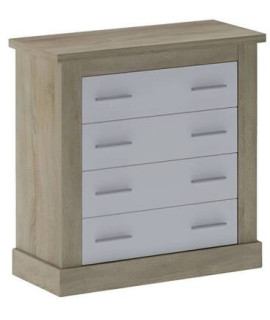 COMODA 4 CAJONES MOD.CHELLEN CAMBRIA-BLANCO