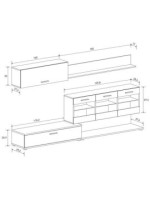 COMPOSICION UNICA LEDS 250 CM. MOD.ZAFIRO ANDERSEN P-GRIS
