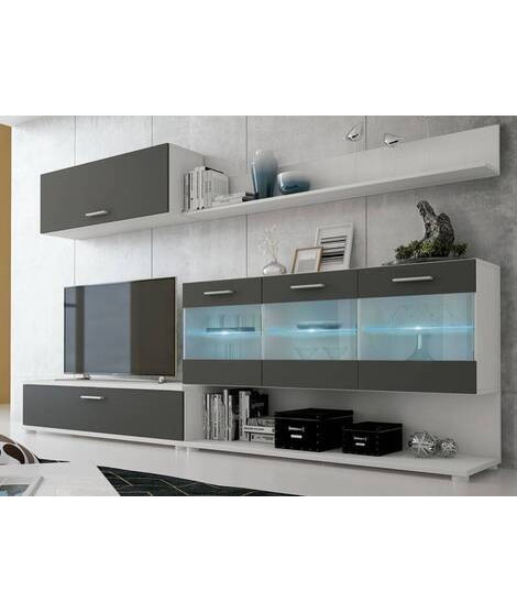 COMPOSICION UNICA LEDS 250 CM. MOD.ZAFIRO BLANCO-GRAFITO
