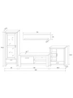 COMPOSICION UNICA LEDS 300 CM. MOD.FRIDA ANDERSEN P-GRIS