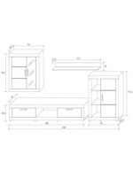 COMPOSICION UNICA LEDS 259CM. MOD.FIORDO CAMBRIA-BLANCO