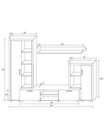 COMPOSICION UNICA 263CM. MOD.NOBEL CAMBRIA-GRAFITO