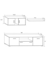 COMPOSICION UNICA 200CM. MOD.DIMAS BLANCO-GRAFITO