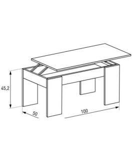 MESA CENTRO ELEVABLE MOD.LARA CAÑON