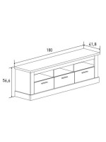 BAJO T.V. 3-C 180CM. MOD.CHELLEN CAMBRIA-BLANCO