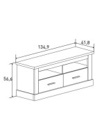 BAJO T.V. 2-C 135CM. MOD.CHELLEN CAMBRIA-BLANCO