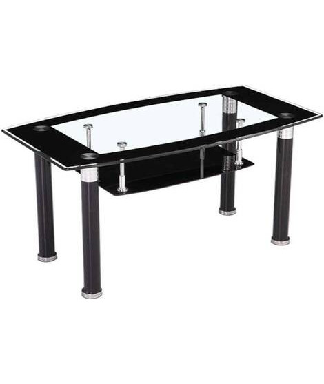 MESA CENTRO FIJA T/CRISTAL MOD.LOIRA NEGRO