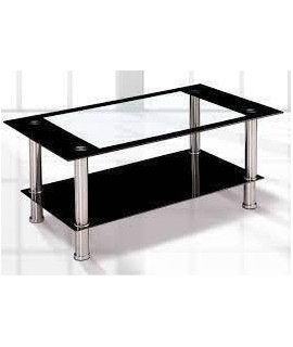 MESA CENTRO FIJA T/CRISTAL MOD.ELBA NEGRO