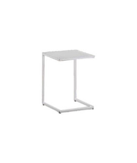 MESA AUXILIAR T/CRISTAL MOD.TAMESIS BLANCO