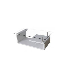 MESA CENTRO TAPA CRISTAL MOD.EVA BLANCO