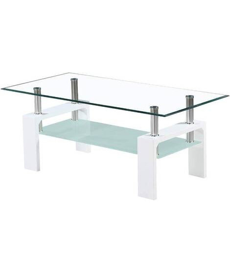 MESA CENTRO TAPA CRISTAL MOD.SAMA BLANCO