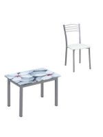 CONJUNTO MESA FLORES EXT. + 4 SILLAS 20