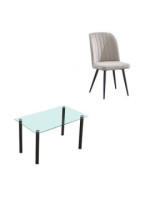 CONJUNTO MESA COCINA YURI + 4 SILLAS RORY BEIG