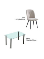 CONJUNTO MESA COCINA YURI + 4 SILLAS RORY BEIG